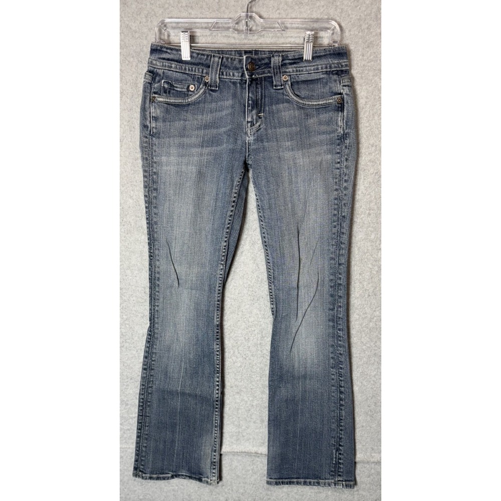 Yaso Jeans Womens 5/6 28 Blue Bootcut Stretch Denim Mid Rise Distressed Pockets